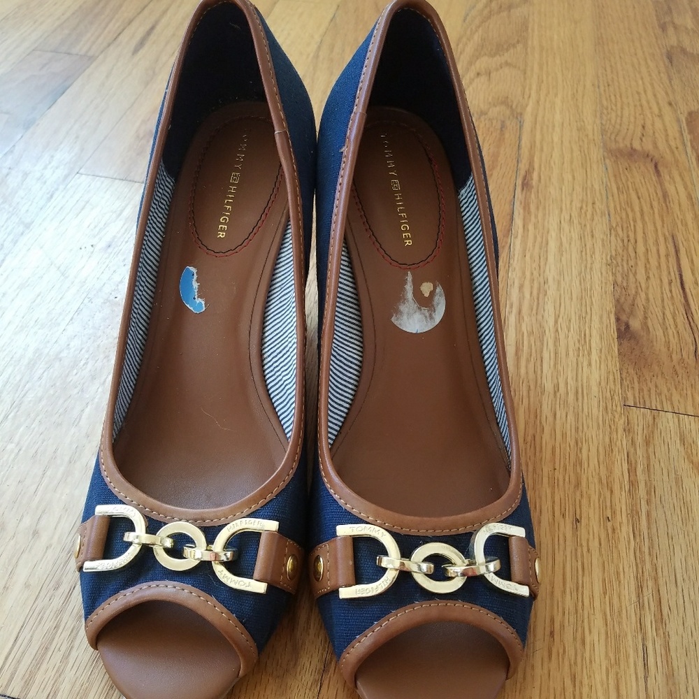 Tommy Hilfiger Navy Wedges